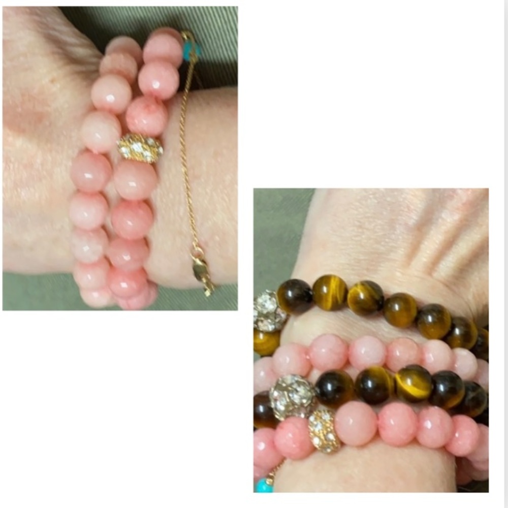 ✅2 Pink crystal beaded bracelets. Offers Welcomed. - Picture 3 of 14